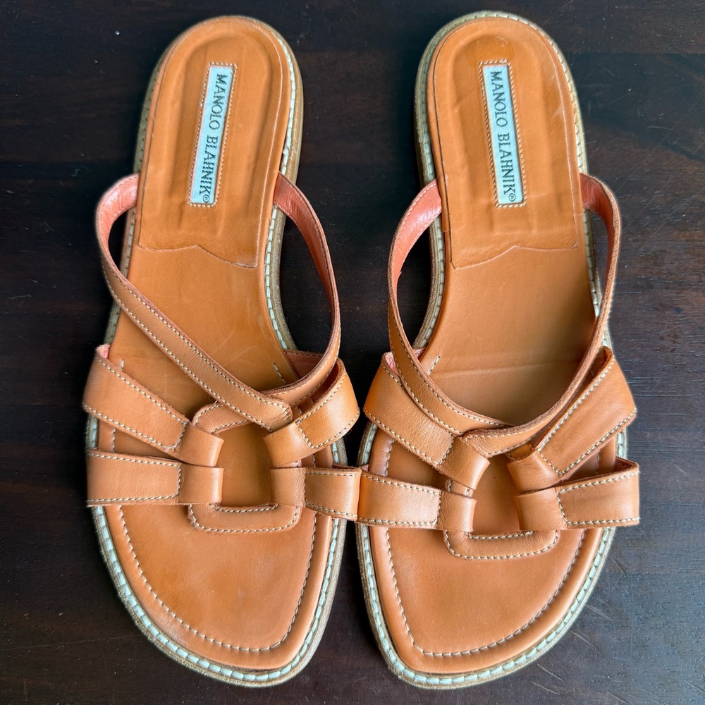 Manolo Blahnik Women's Orange Sandals size 7.5